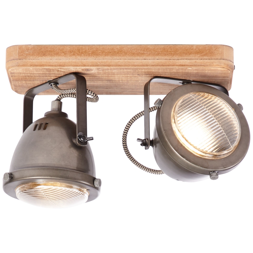 Brilliant - Spotlamp CARMEN WOOD 2x GU10/5W/230V eucalyptus