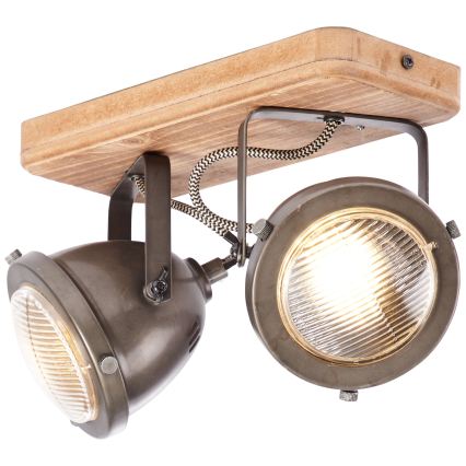Brilliant - Spotlamp CARMEN WOOD 2x GU10/5W/230V eucalyptus