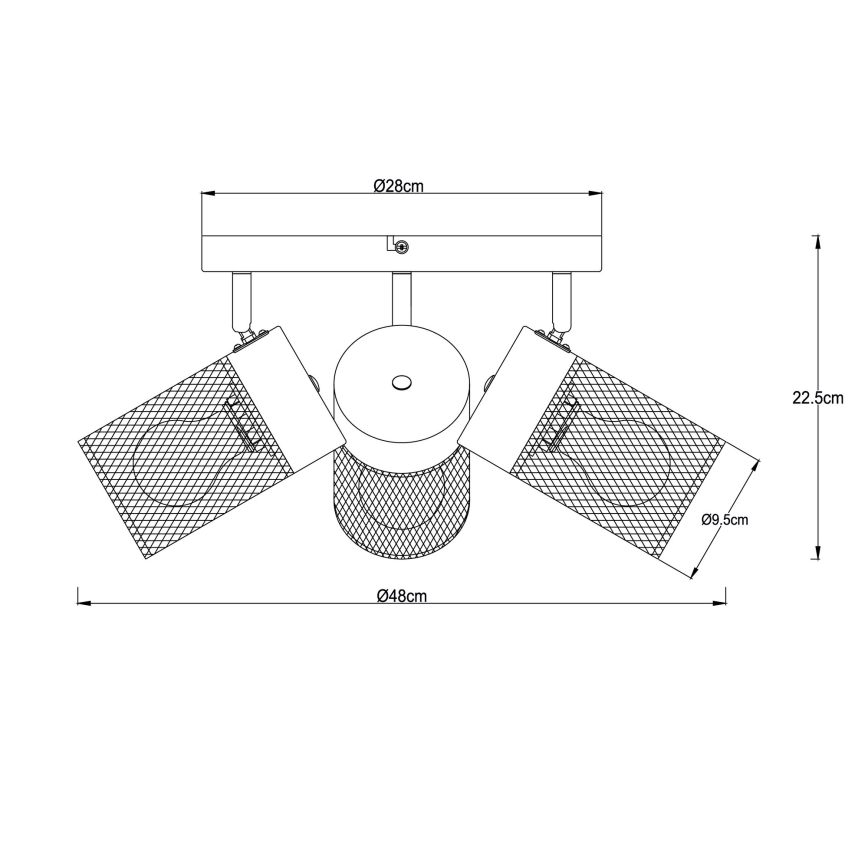 Brilliant - Spotlamp KAMOLO 3xE27/40W/230V zwart