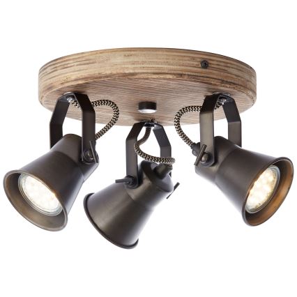 Brilliant - spotlamp SEED 3xGU10/5W/230V zwart/bruin