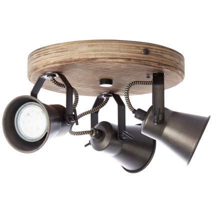Brilliant - spotlamp SEED 3xGU10/5W/230V zwart/bruin