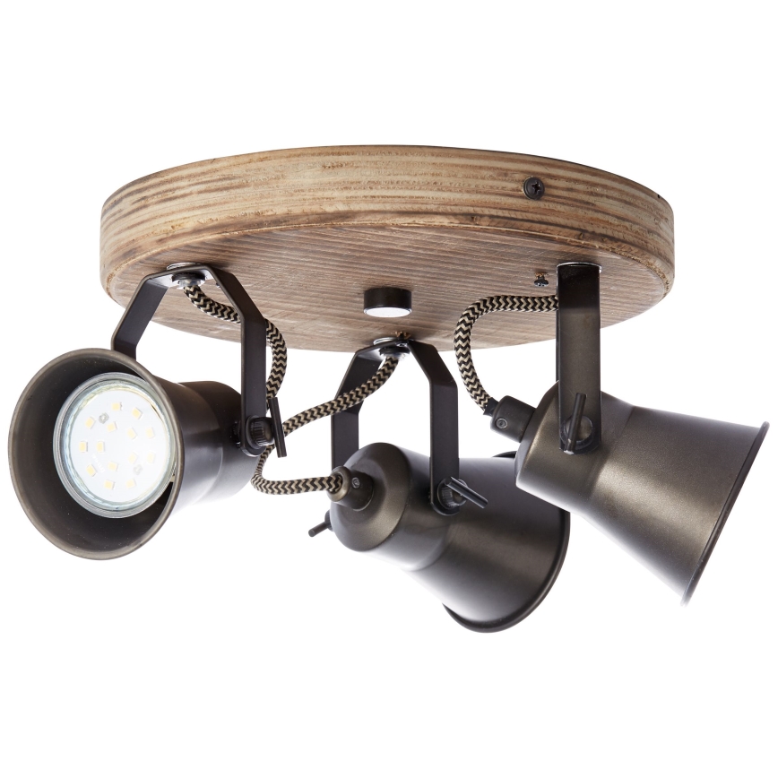 Brilliant - spotlamp SEED 3xGU10/5W/230V zwart/bruin
