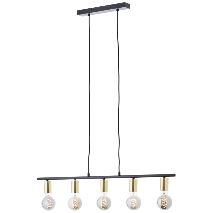 Brilliant - Suspension à câble KERRY 5xE27/40W/230V noir/laiton
