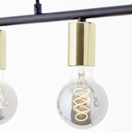 Brilliant - Suspension à câble KERRY 5xE27/40W/230V noir/laiton