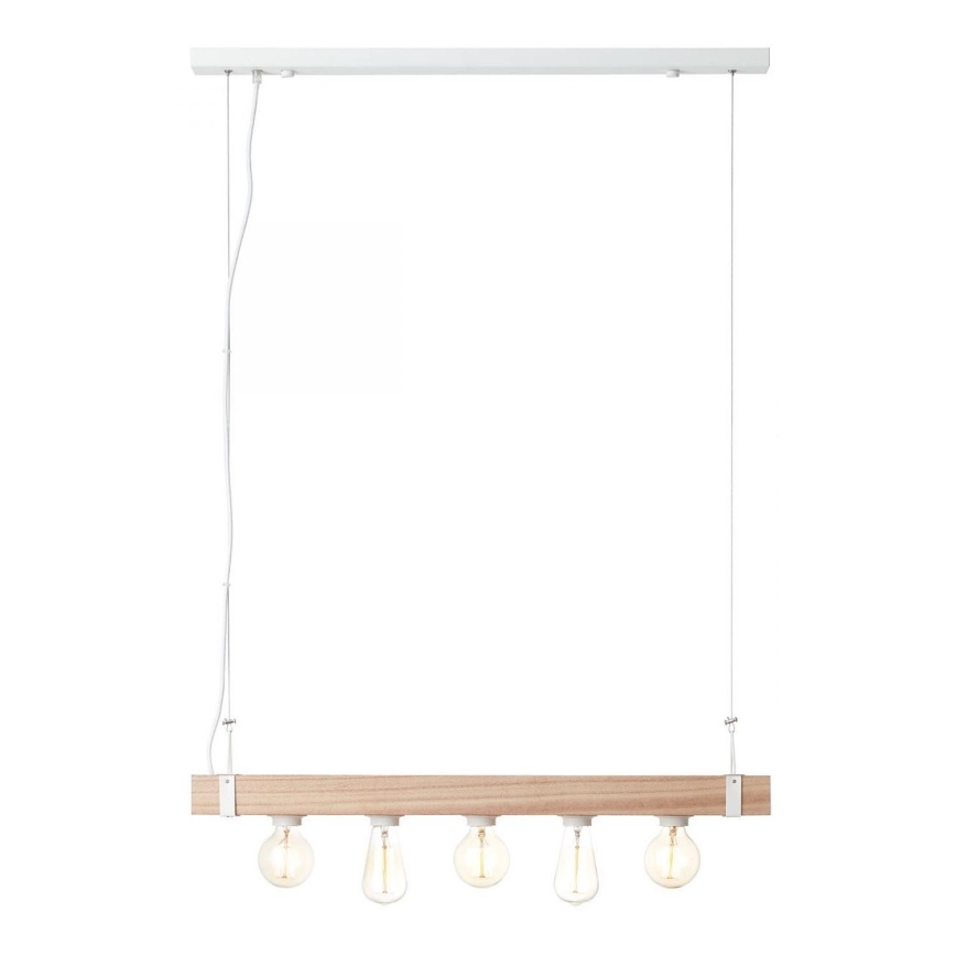 Brilliant - Suspension avec fil WHITEWOOD 5xE27/30W/230V