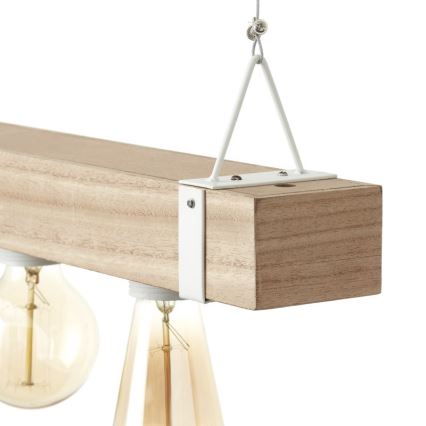 Brilliant - Suspension avec fil WHITEWOOD 5xE27/30W/230V