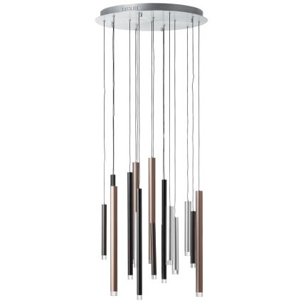 Brilliant - Suspension LED dimmable sur câble CEMBALO LED/70W/230V chrome mat/noir/marron