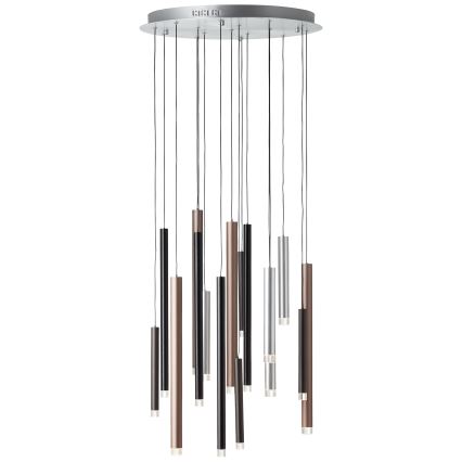 Brilliant - Suspension LED dimmable sur câble CEMBALO LED/70W/230V chrome mat/noir/marron