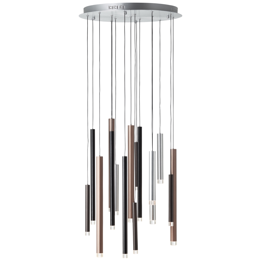 Brilliant - Suspension LED dimmable sur câble CEMBALO LED/70W/230V chrome mat/noir/marron