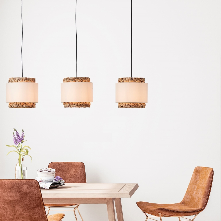 Brilliant - Suspension filaire WATERLILLY 3xE27/60W/230V crème