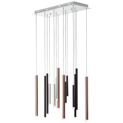 Brilliant - Lustre LED dimmable sur câble CEMBALO LED/60W/230V chrome mat/noir/marron