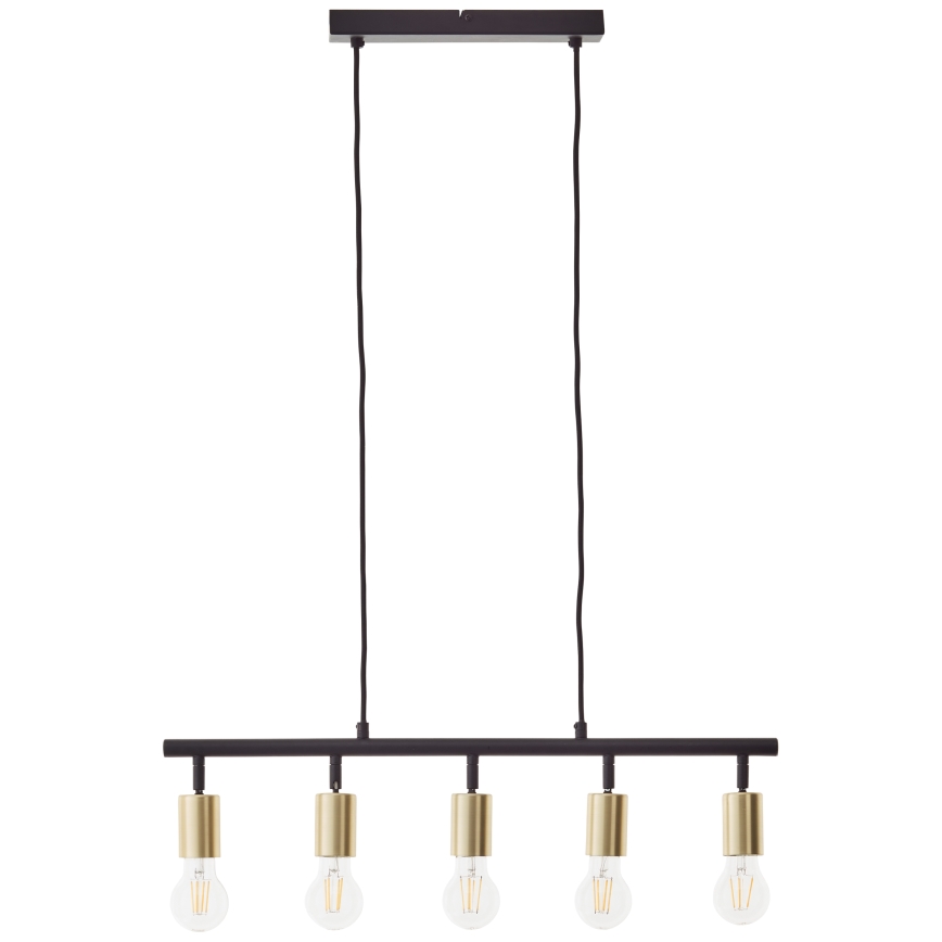 Brilliant - Suspension sur câble 5xE27/28W/230V noir/laiton