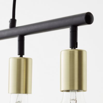 Brilliant - Suspension sur câble 5xE27/28W/230V noir/laiton