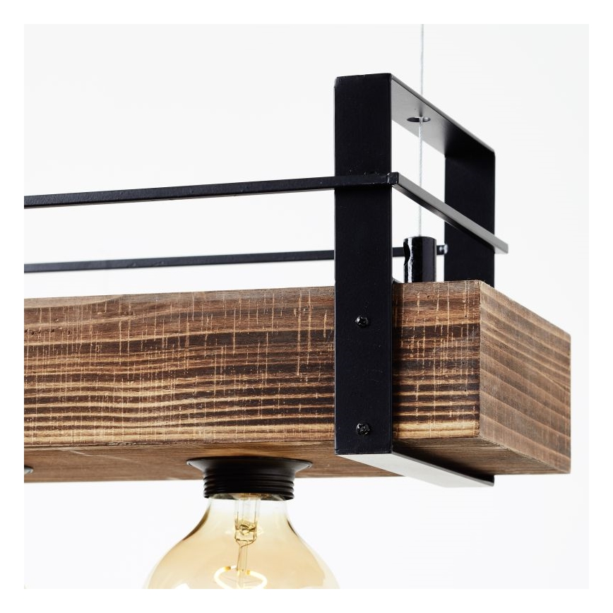 Brilliant - Suspension sur câble BANKWOOD 5xE27/28W/230V peuplier