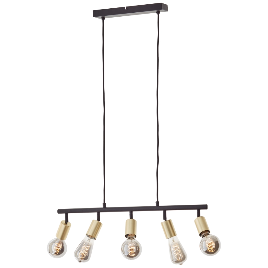 Brilliant - Suspension sur câble TIFFANY 5xE27/28W/230V noir/laiton