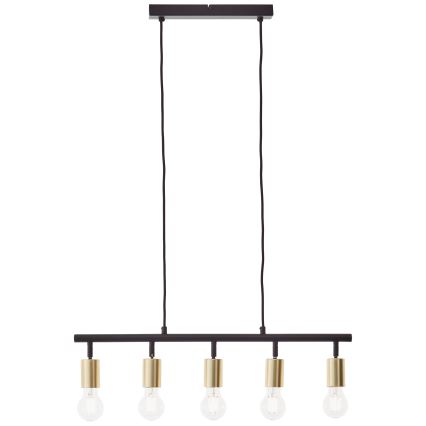 Brilliant - Suspension sur câble TIFFANY 5xE27/28W/230V noir/laiton
