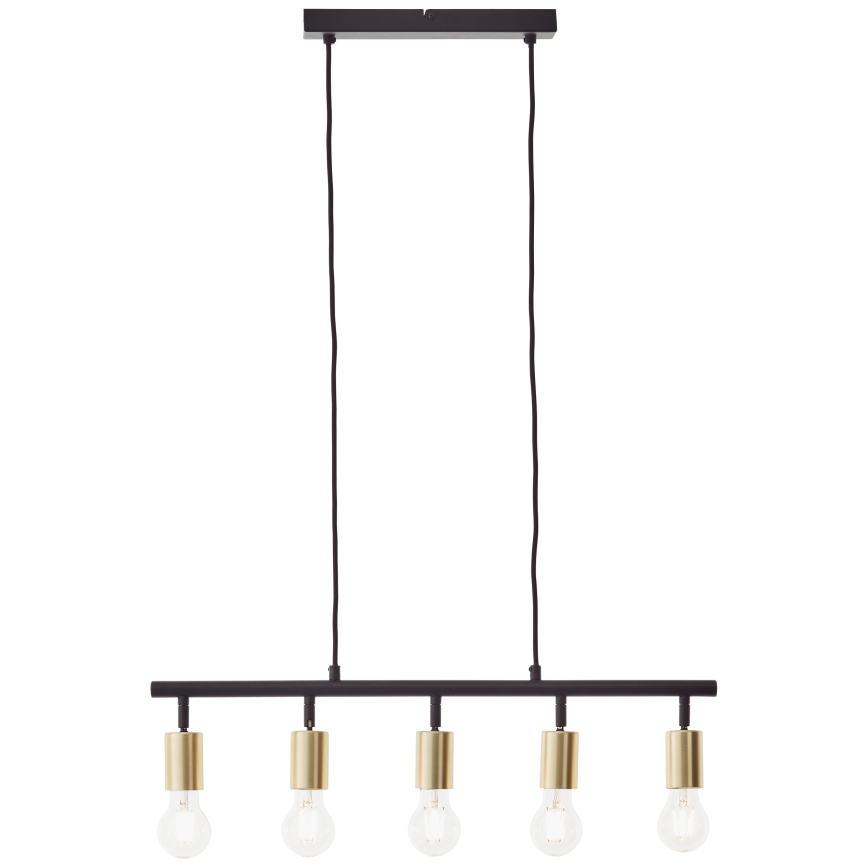 Brilliant - Suspension sur câble TIFFANY 5xE27/28W/230V noir/laiton