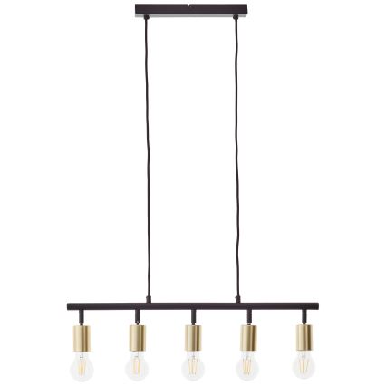 Brilliant - Suspension sur câble TIFFANY 5xE27/28W/230V noir/laiton