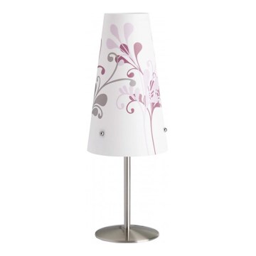 Brilliant - Tafellamp ISI 1xE14/40W/230V wit/roze/glanzend chroom