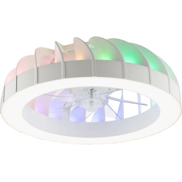 Brilliant - Ventilateur de plafond dimmable LED RGBW avec lumière FANORA LED/30W/230V 2700-6500K Ø 46 cm blanc + télécommande