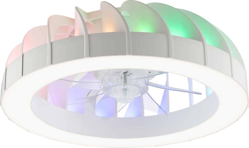 Brilliant - Ventilateur de plafond dimmable LED RGBW avec lumière FANORA LED/30W/230V 2700-6500K Ø 46 cm blanc + télécommande
