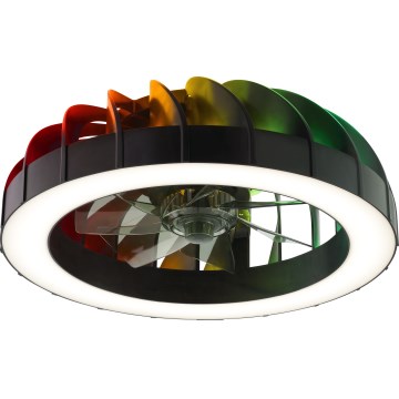 Brilliant - Ventilateur de plafond dimmable LED RGBW avec lumière FANORA LED/30W/230V 2700-6500K Ø 46 cm noir + télécommande