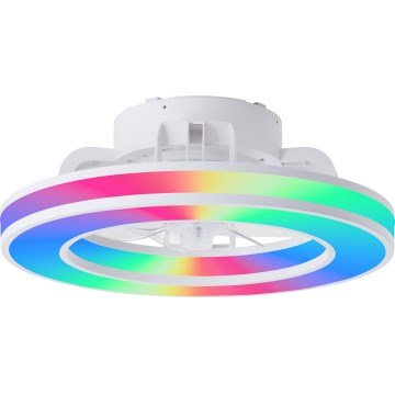 Brilliant - Ventilateur de plafond RGBW à intensité variable MONDELLO LED/26W/230V 2700-6500K d. 41,5 cm blanc + Télécommande