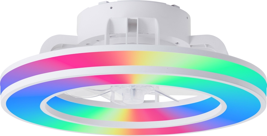 Brilliant - Ventilateur de plafond RGBW à intensité variable MONDELLO LED/26W/230V 2700-6500K d. 41,5 cm blanc + Télécommande
