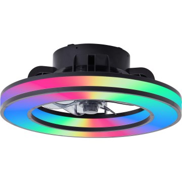 Brilliant - Ventilateur de plafond RGBW à intensité variable MONDELLO LED/26W/230V 2700-6500K d. 41 cm noir + Télécommande