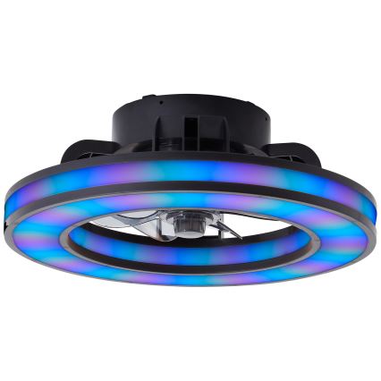 Brilliant - Ventilateur de plafond RGBW à intensité variable MONDELLO LED/26W/230V 2700-6500K d. 41 cm noir + Télécommande