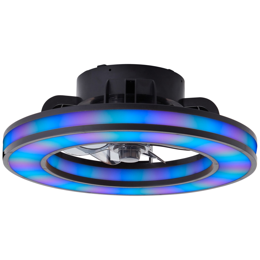 Brilliant - Ventilateur de plafond RGBW à intensité variable MONDELLO LED/26W/230V 2700-6500K d. 41 cm noir + Télécommande