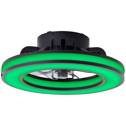 Brilliant - Ventilateur de plafond RGBW à intensité variable MONDELLO LED/26W/230V 2700-6500K d. 41 cm noir + Télécommande