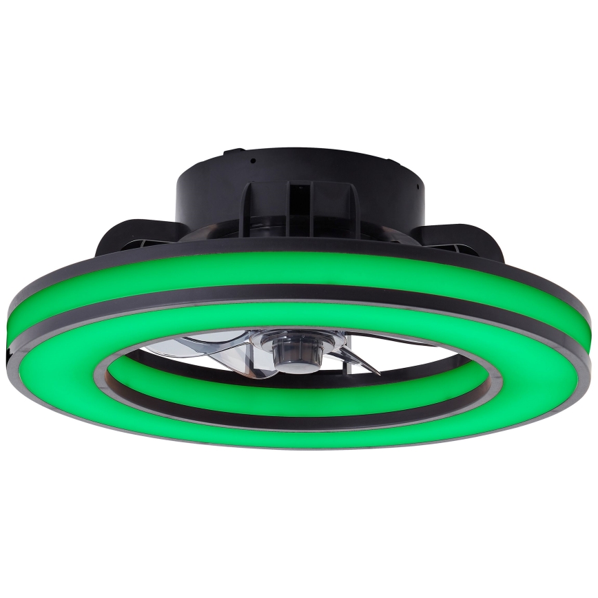 Brilliant - Ventilateur de plafond RGBW à intensité variable MONDELLO LED/26W/230V 2700-6500K d. 41 cm noir + Télécommande