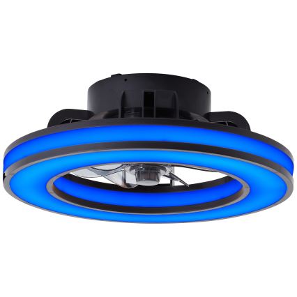 Brilliant - Ventilateur de plafond RGBW à intensité variable MONDELLO LED/26W/230V 2700-6500K d. 41 cm noir + Télécommande