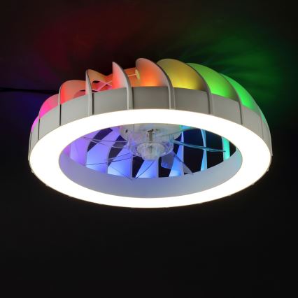 Brilliant - Ventilateur de plafond dimmable LED RGBW avec lumière FANORA LED/30W/230V 2700-6500K Ø 46 cm blanc + télécommande