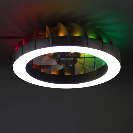 Brilliant - Ventilateur de plafond dimmable LED RGBW avec lumière FANORA LED/30W/230V 2700-6500K Ø 46 cm noir + télécommande