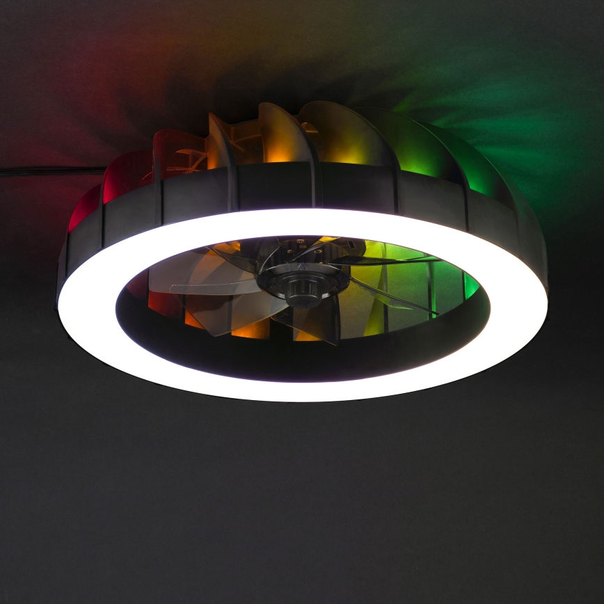 Brilliant - Ventilateur de plafond dimmable LED RGBW avec lumière FANORA LED/30W/230V 2700-6500K Ø 46 cm noir + télécommande