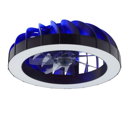 Brilliant - Ventilateur de plafond dimmable LED RGBW avec lumière FANORA LED/30W/230V 2700-6500K Ø 46 cm noir + télécommande