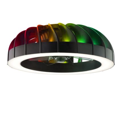 Brilliant - Ventilateur de plafond dimmable LED RGBW avec lumière FANORA LED/30W/230V 2700-6500K Ø 46 cm noir + télécommande