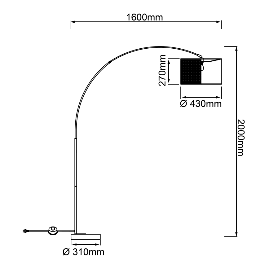 Brilliant - Vloerlamp WILEY 1xE27/60W/230V zwart/beige