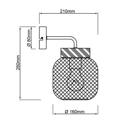 Brilliant - Wandlamp GIADA 1xE27/40W/230V grijs