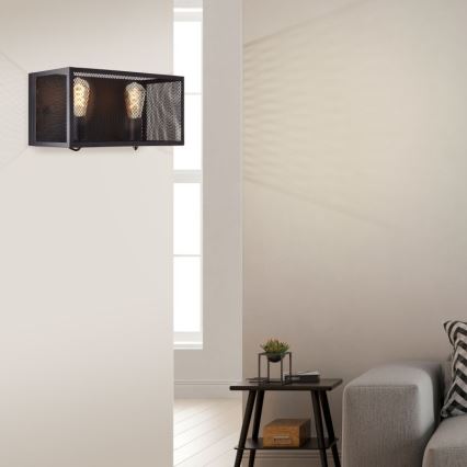 Brilliant - Wandlamp MAZE 2xE27/40W/230V zwart