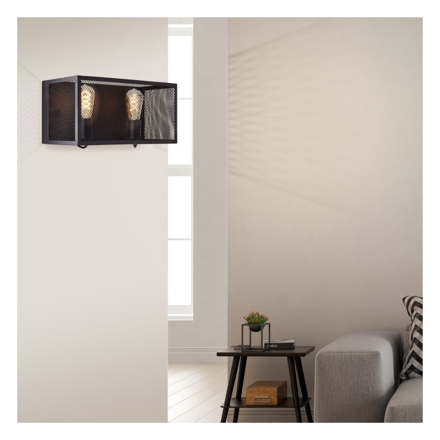 Brilliant - Wandlamp MAZE 2xE27/40W/230V zwart