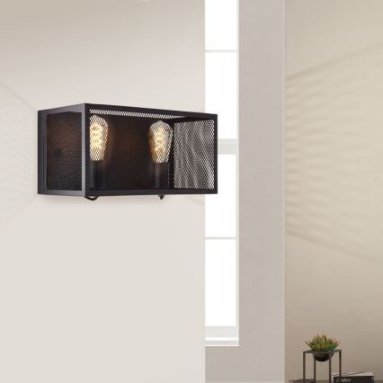Brilliant - Wandlamp MAZE 2xE27/40W/230V zwart