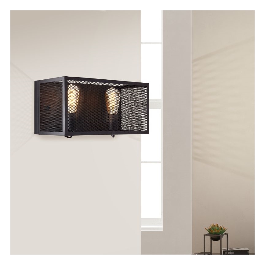 Brilliant - Wandlamp MAZE 2xE27/40W/230V zwart