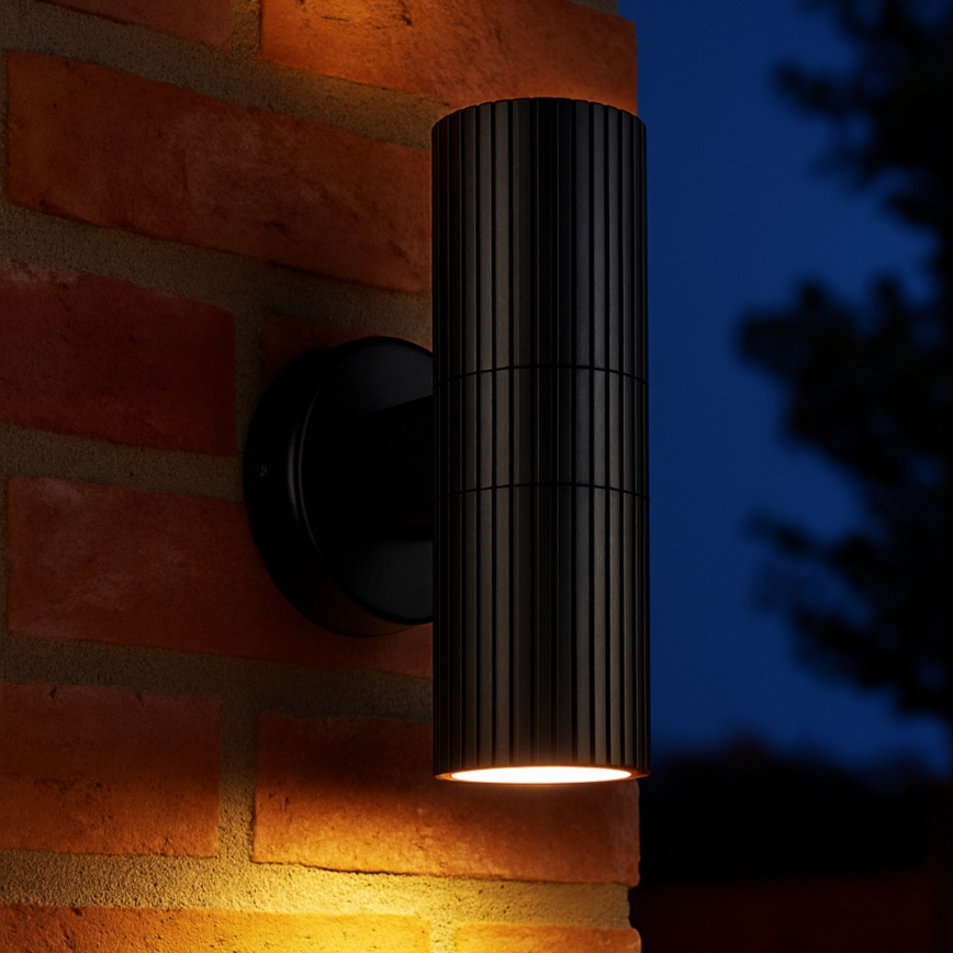 Brilliant - Wandlamp voor buiten KEOLA 2xGU10/10W/230V IP44 zwart