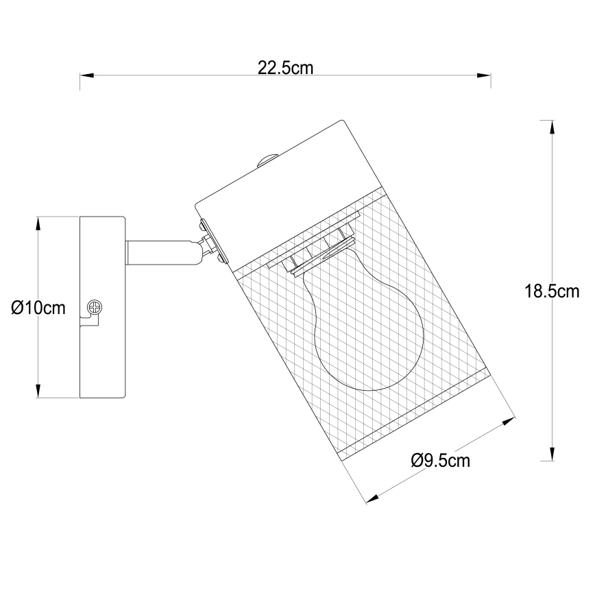 Brilliant - Wandspot KAMOLO 1xE27/40W/230V zwart