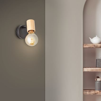 Brilliant - Wandspot KERRY 1xE27/40W/230V bamboe