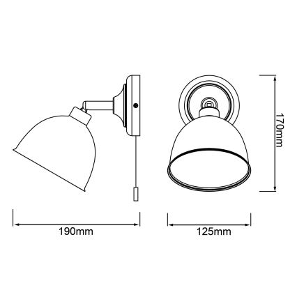 Brilliant - Wandspot TELIO 1xE14/28W/230V wit