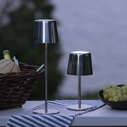Brilliant - LED dimbare touch buitenlamp XAANA LED/4W/5V 3000/4000/6500K 2600 mAh IP44 glanzend chroom